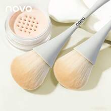 NOVO 5pcs/Set Makeup Brush And Puffs Set,2pcs Ultra-Soft Smudge Power Brush And 3pcs Air Cushion Puff With Box, Easy To Apply Makeup, Suitable For Foundation, Setting, Loose Powder, Contouring, Blush - Multicolor - View 2