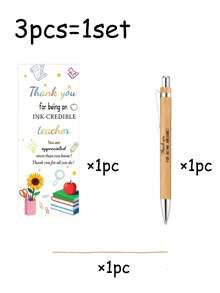 10/5/1 Set Back To School Ballpoint Pen Set, Colorful Thank You Bookmarks, Hemp Rope, Black Ink Pens, Back To School Gift Set, School Supplies, Back To School Ballpoint Pens, Suitable For Back To School Gifts, Gifts For Teachers, Colleagues And Friends - Multicolor - View 9