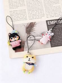 Cute Frog, Pig, Rabbit Handmade Beaded Phone Chain Keychain Pendant DIY Handmade Animal Charm Decor Y2K Style Unique Lanyard Bag Accessory Best Gift For Best Friend, Crochet Kit With Crochet Tools (Box Color Random) - Multicolor - View 4