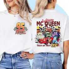 Cars Halloween Shirt |  Cars Shirts | Lightning Mcqueen | Rusteze Cars Shirt | Cars Svg Files For  | Cars Fall T-Shirt -- Disneys Disneyland Paris The Magic Kingdom Disneyesque B6Holiday Gifts Valentine's Day Gifts Earth Day Gifts Oktoberfest Gifts Summer Bank Holiday Gifts - trắng - Xem 1