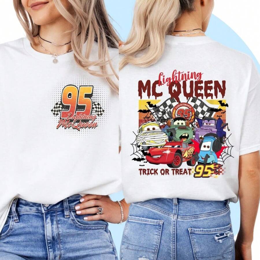 Cars Halloween Shirt | Cars Shirts | Lightning Mcqueen | Rusteze Cars Shirt | Cars Svg Files For | Cars Fall T-Shirt -- Disneys Disneyland Paris The Magic Kingdom Disneyesque B6Holiday Gifts Valentine's Day Gifts Earth Day Gifts Oktoberfest Gifts Summer Bank Holiday Gifts - trắng - Xem 1