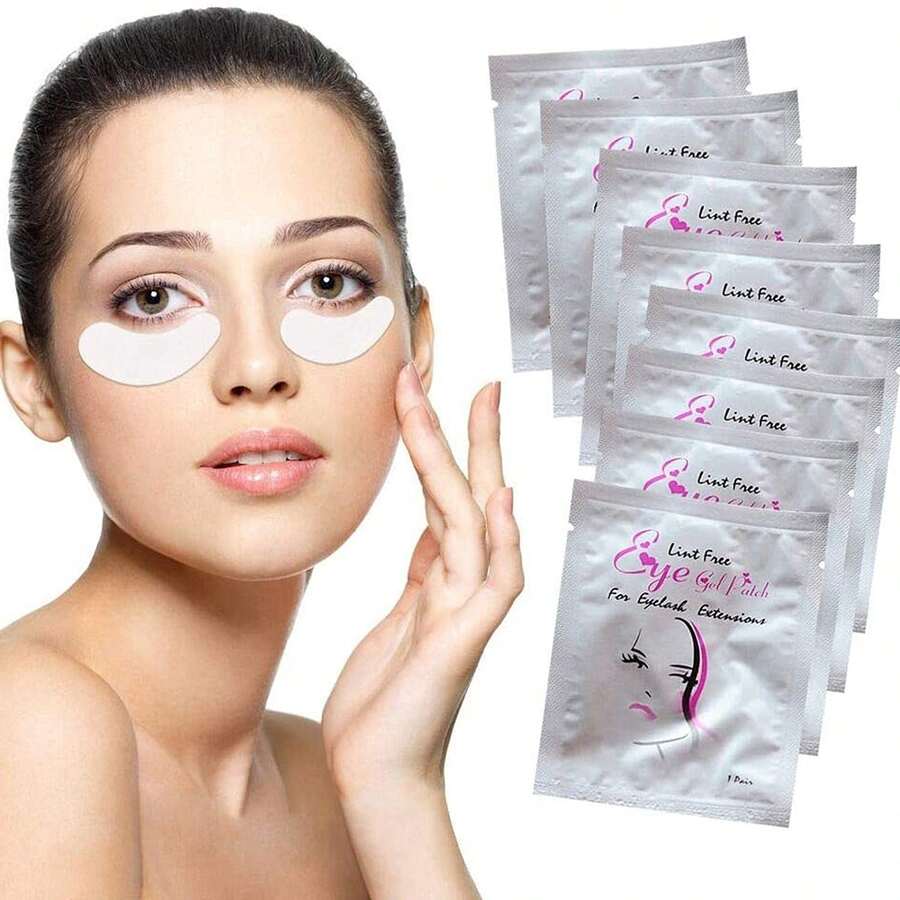 Kunteng Eyelash Extension Patches, Thin Invisible Lower Lash Isolator, Natural Look, Non-Shedding, Faux Mink - White - View 1