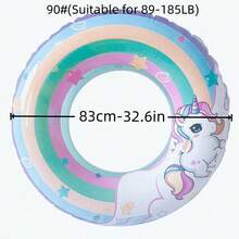 Phao bơi bơm hơi cho trẻ em, phao bơi hình kỳ lân cầu vồng dễ thương, phao bơi PVC bền chắc, đồ chơi dưới nước cho mùa hè ở bãi biển và bể bơi. - Nhiều màu - Xem 10