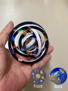 7-Ring Galaxy Spinner, Football World Flag/Solar System/Mandala, 2026 Football Small Gift, 3D Rotation, Flat Rotation, ABS Material, Rotating Decompression Toy, Multi-Layer Rotating Structure Model, Desktop Decompression Decor, Creative Gift, Collectible Toy, Creative And Fun Small Gift, Suitable For Youth Decompression Toy, Suitable For Office Spinning Ring Decompression Toy - Multicolor 2 - View 3