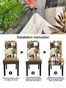 1/4/6 pièces Housses de chaise en soie de lait à imprimé géométrique et floral, housses de chaise de salle à manger stretch à imprimé numérique minimaliste moderne, convient pour le salon, la maison, la salle à manger, les fêtes, la décoration de vacances - Multicolore - Voir 7