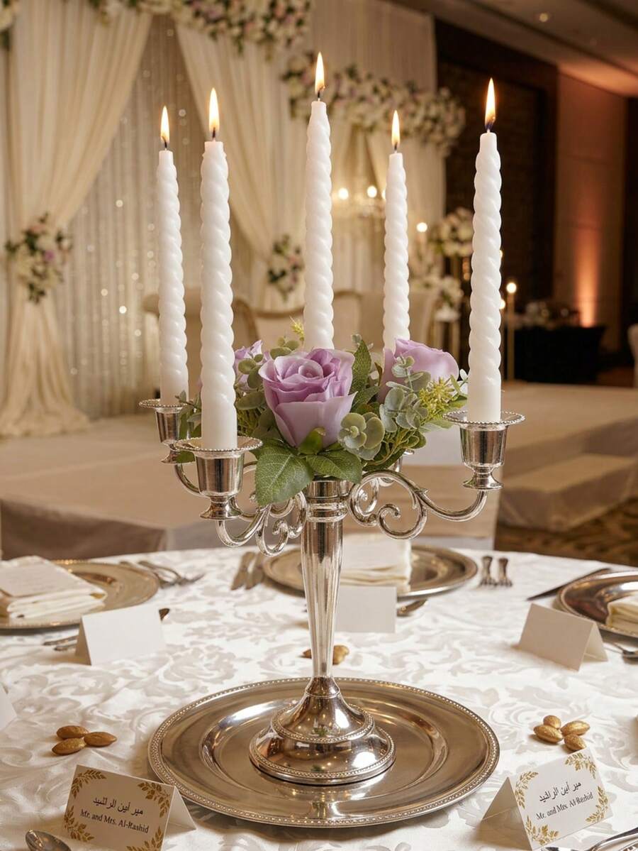 Elegant Multi-Arm Candelabra, Candle Holder, Birthday Decoration, Graduation, Gift, Perfect For Creating Romantic Atmosphere In Living Room, Holiday, Holiday Decoration, Fireplace Decoration, Christmas Party, Graduation Decoration, Wedding, Restaurant, Party. - Fashionable - View 1