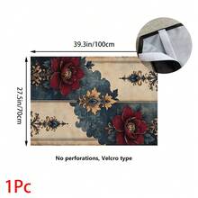1pc, Home Decor, Vintage Floral Pattern Printed Table Skirt, Kitchen Small Curtain, Kitchen Cabinet Cover, With Curtain Holes, Easy To Hang, Rectangular, Machine Woven, Machine Washable, Kitchen Decoration And Accessories, Perfect For Kitchen Cabinets And Home Decor - Multicolor - View 14