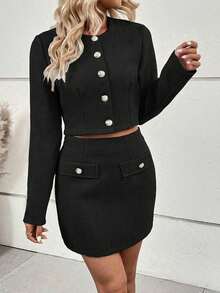 Women Midi Dresses - Black - View 5