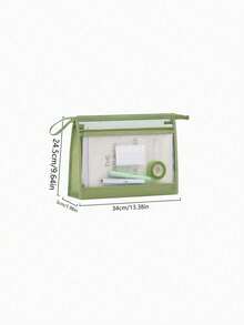 A4 Size Transparent Mesh Zipper File Bag, Suitable For Elementary, Middle, And High School Students, Large Capacity Can Hold Textbooks, Notebooks, Homework, Upgraded Craftsmanship, Zipper Style Sent Randomly - Multicolor - View 8