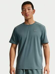 Áo chạy bộ tay ngắn Nike Miler Dri-FIT dành cho nam, nhẹ, thoáng khí, thấm hút mồ hôi, chống tia UV IF2083-382 - Màu xanh lá cây đậm - Xem 1