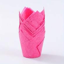 50pcs Natural Tulip Cupcake Liners, Parchment Paper Muffin Cups, Standard Tulip Cupcake Wrappers, Grease-Proof Cupcake Baking Cups, Suitable For Parties, Christmas - A-Colorful - View 14