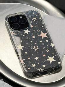 1 buah Casing Ponsel Mewah Berkilau Bermotif Bintang & Hati Berwarna-warni Transparan TPU Tahan Guncangan, Cocok Untuk iPhone 11 12 13 14 15 16 17 Pro Max/Plus 7/8/Air, Hadiah Istimewa - MultiWarna - View 3