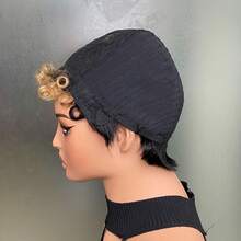 6 Inch Short Pixie Cut Human Hair Wig, Women's Curly Textured Full Lace Front Wig - Multicolor - View 9