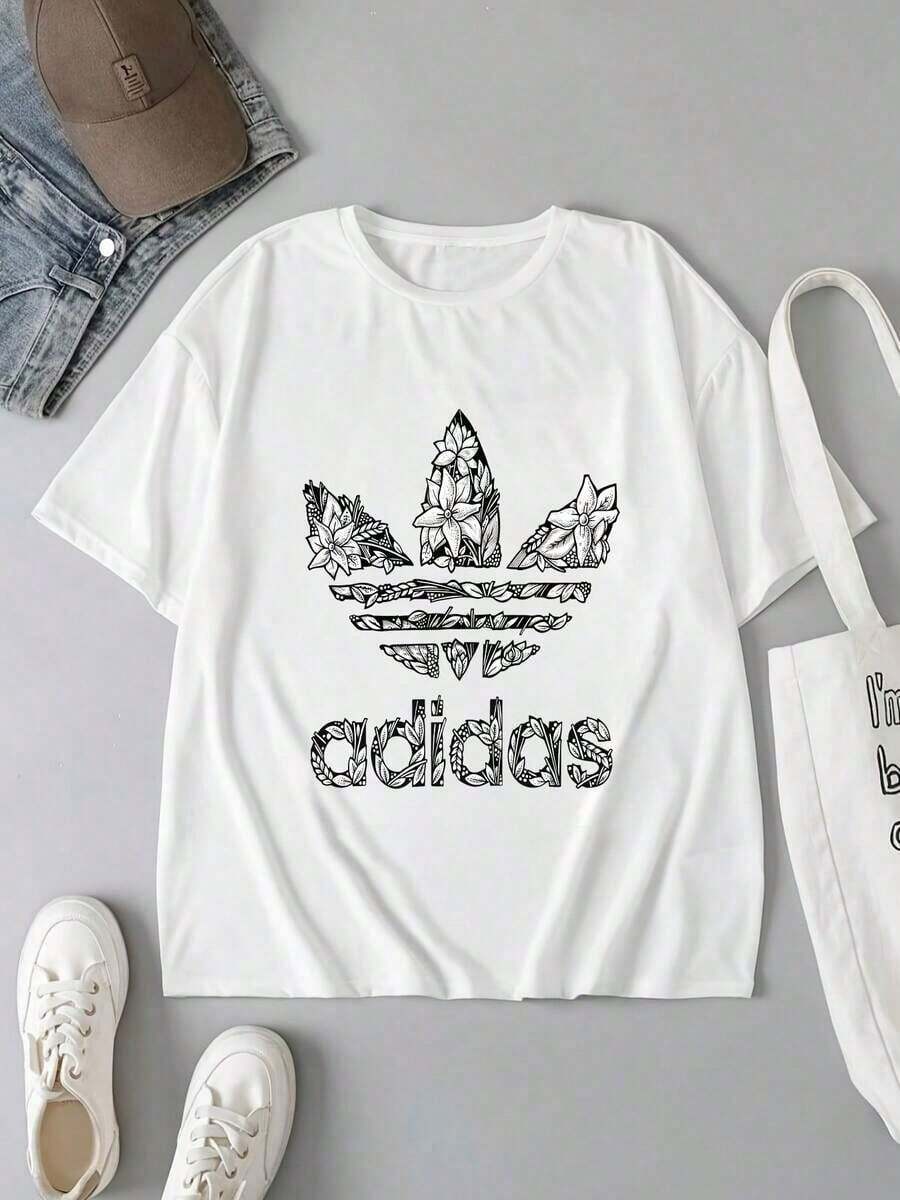 Men's Short-Sleeved T-Shirt With Round Neck And Vintage Floral Print In Black, Comfortable And Breathable, Loose Fit For Everyday Wear, Outdoor Leisure Activities And Urban Style In Summer. - 白色 - 查看 1