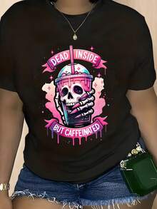 Women's T-Shirt For Spring And Summer - 黑色 - 查看 2