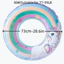 Phao bơi bơm hơi cho trẻ em, phao bơi hình kỳ lân cầu vồng dễ thương, phao bơi PVC bền chắc, đồ chơi dưới nước cho mùa hè ở bãi biển và bể bơi. - Nhiều màu - Xem 6