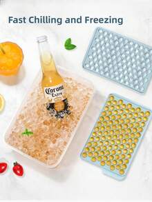 Molde de 104 cavidades para hacer cubitos de hielo, molde para hacer bolas de hielo mini, fácil de desmoldar, herramienta esencial para hacer bebidas con hielo, cócteles de whisky, accesorio de cocina para el hogar - Multicolor - Ver 2