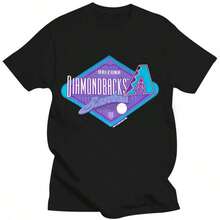 Arizona Diamondbacks Vintage 90s Pro Player T-Shirt - Baseball Single Stitch Purple Tee - Made In USA - Size L - Black - View 1