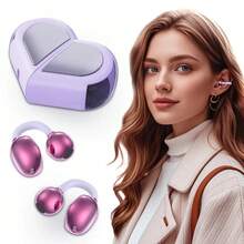 Trymiss K521 Audífonos clip Bluetooth In-ear Mini Corazón Auriculares Con Micrófono Audífonos Para El Gym Manos Libres Audífonos Gamer Bluetooth San Valentin Regalo Para Mujer 14 De Febrero - Morado - Ver 8