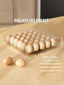 1pc 30/60egg Adjustable Refrigerator Egg Storage Box, Drawer Organizer, Space-Saving Refrigerator Storage Box, Easy To Install, Durable Plastic Structure, Refrigerator Egg Storage Box, Large Egg Stand, Stackable Egg Storage Box. - Clear - View 7