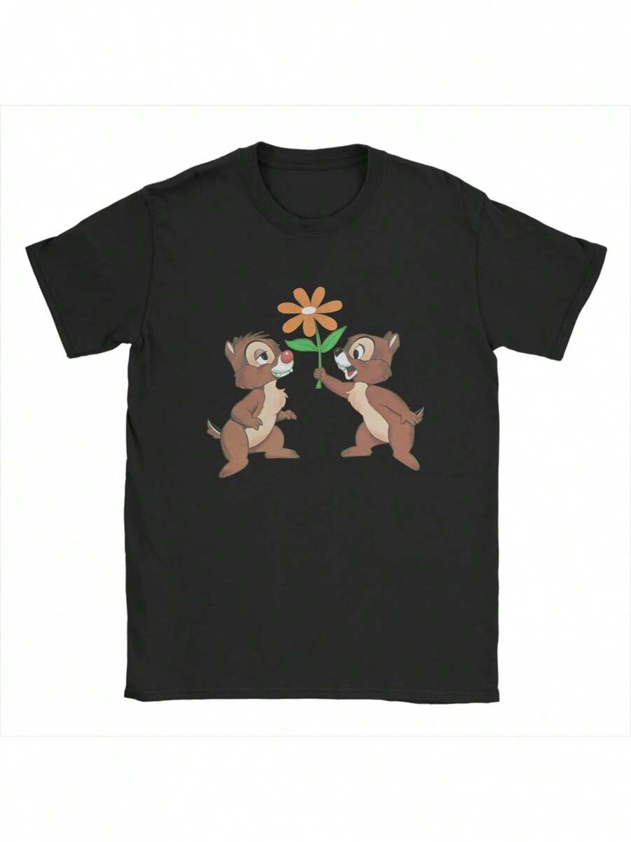 2026 Ny Stil Trendig Street Style Retro Casual T-shirt, Unisex T-shirt, Original T-shirt, Kortärmad, Rund Hals, Tryckt, Casual Stil, Lämplig för Alla Årstider. Streetwear-kläder T-shirts Dam Sommarblusar Dam Sweatshirts Dam Kortärmade T-shirts Dam Strandkläder  dam - Svart - Visa 1