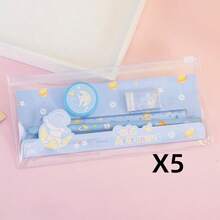 Bộ văn phòng phẩm 25 món/5 bộ bao gồm bút chì và tẩy, hộp đựng bút 5 món/1 bộ với thiết kế hoạt hình dễ thương, bộ dụng cụ học tập đa năng, thích hợp làm quà tặng cho bạn bè, lễ tốt nghiệp, hộp quà văn phòng phẩm, quà tặng tựu trường. - Nhiều màu - Xem 14