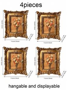 1pc Vintage Gold Square Photo Frame Decor, Includes 1 Paper Insert, Suitable For Home Decoration, Photo Display, Gift For Birthday, Graduation - Multiple Styles - View 15