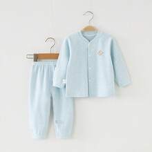 Conjunto de ropa de otoño para bebé, conjunto de ropa interior térmica de algodón puro para primavera y otoño, conjunto de ropa interior cálida para niños, ropa de bebé, pijamas de otoño e invierno. - Rosa - Ver 5