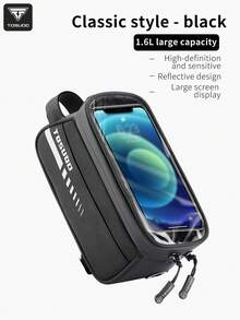 TOSUOD Bicycle Front Frame Bag, Mountain Bike Top Tube Phone Storage Front Hanging Bag, Multi-Layer Large Capacity Storage, Can Hold Phone, Tire Repair Tools, Cycling Small Items, Fits Frame Without Rubbing Legs, Waterproof And Wear-Resistant, Secure Installation, Mountain And Road Bike Outdoor Cycling Storage Equipment Accessories - Multicolor - View 11