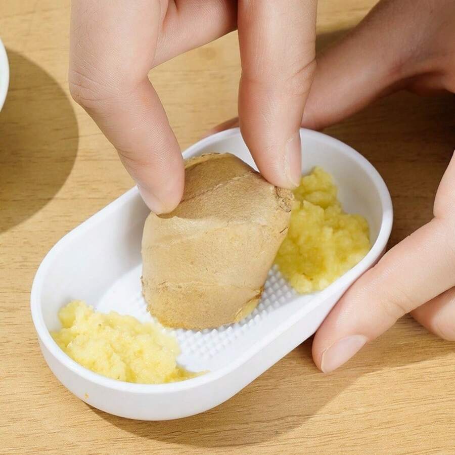 1個廚房大蒜與洋蔥泥研磨器 - 餵食裝置 - 家用大蒜泥與大蒜汁研磨工具 - 白色 - 查看 1