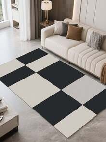 1pc Modern Minimalist Style Indoor Decorative Large Rug, New Faux Wool Washable Bottom Indoor Carpet, Living Room Rug, Sofa Rug, Bedroom Rug, Bedside Anti-Slip Mat, Room Floor Mat, Dining Kitchen Rug, Office Chair Pad, Entryway Doormat, Outdoor Picnic Blanket, Outdoor Camping Mat - Multicolor-1 - View 1