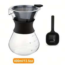 Alat Pembuat Kopi Tuang Kaca Reusable 13,5/20/27oz dengan Filter dan Sendok Takar Stainless Steel, Teko Penyaring Kopi Manual, Tidak Perlu Filter Kertas - MultiWarna - View 10