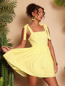 Women Midi Dresses - 鵝黃 - 查看 4