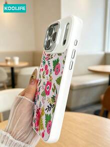 Koolife Detachable Magnetic Flower Pattern Phone Case, Gold Foil Embossed 3D Floral Pattern, PC+TPU Shockproof Protective Case Compatible With Apple 17/17 Pro/17 Pro Max. - Pink Rose Print - View 6