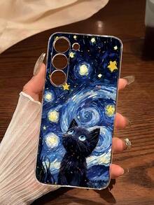 1个经典星空可爱猫咪手机壳，软壳保护套，兼容华为荣耀、三星Galaxy A04e/12/A13/A14/A34/A50/A52/A53/A54/S21/S22/S23/S24/S25/S25Ultra/S25FE/S26/S26 Plus/S26 Ultra/S26 Edge、6A/7A/8A、12T/13T/15T/15T Pro - 無色 - 查看 7