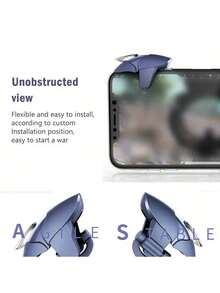 1 cặp nút cò chơi game di động, bộ điều khiển game vật lý nhạy bắn và ngắm, kẹp điện thoại mạ kim loại cho game bắn súng, tương thích với hầu hết smartphone - Màu xanh lam - Xem 6