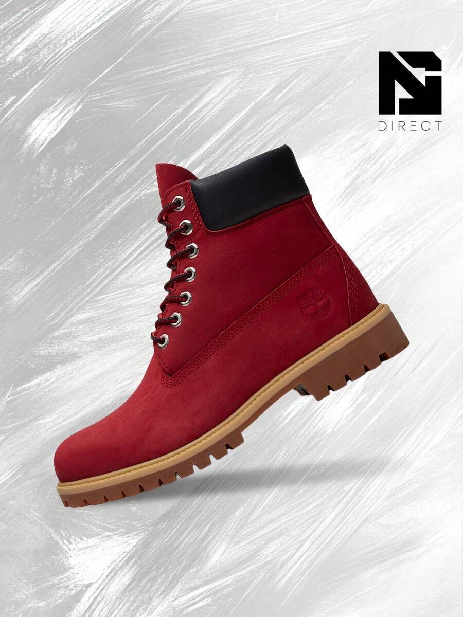 Timberland 6" Premium Waterproof Boot Dark Red Nubuck– Men's Lifestyle Sneakers – Shoes For Man -Vintage-Spring & Summer-Inspired Running Shoes, Shock-Absorbing Comfort, Gym To Streetwear Casual Wear-Mother's Day Gifts-Father's Day Gift-TB0A41MWEQ1 - Dark Red - 查看 1