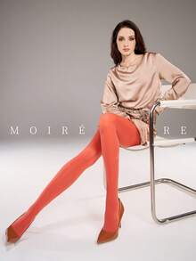 MOIRÉALLURE 1 par de medias básicas de unicolor adecuadas para la vida diaria - Naranja Quemada - Ver 9