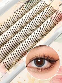 Waloshow 1 box/2 boxar 4 rader 160 kluster C-curl A-typ falska ögonfransar, smala och voluminösa, anime-stil naturlig 3D, för vardag, fest och makeup - C - Visa 4