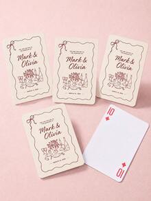 Libro de invitados de boda personalizado con cartas de juego dibujadas a mano, cartas de juego en blanco personalizadas para alternativa de libro de invitados de boda, firmas, recuerdos de boda, tarjetas de mensaje DIY, recuerdo de memoria - Multicolor - Ver 5