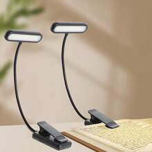 1個可充電式LED夾式閱讀燈，360°可調式靈活燈臂，3種顏色模式（白色/暖白色/暖色），柔和護眼照明，適合夜間閱讀、學習、床邊和書桌工作 - 多色 - 查看 7