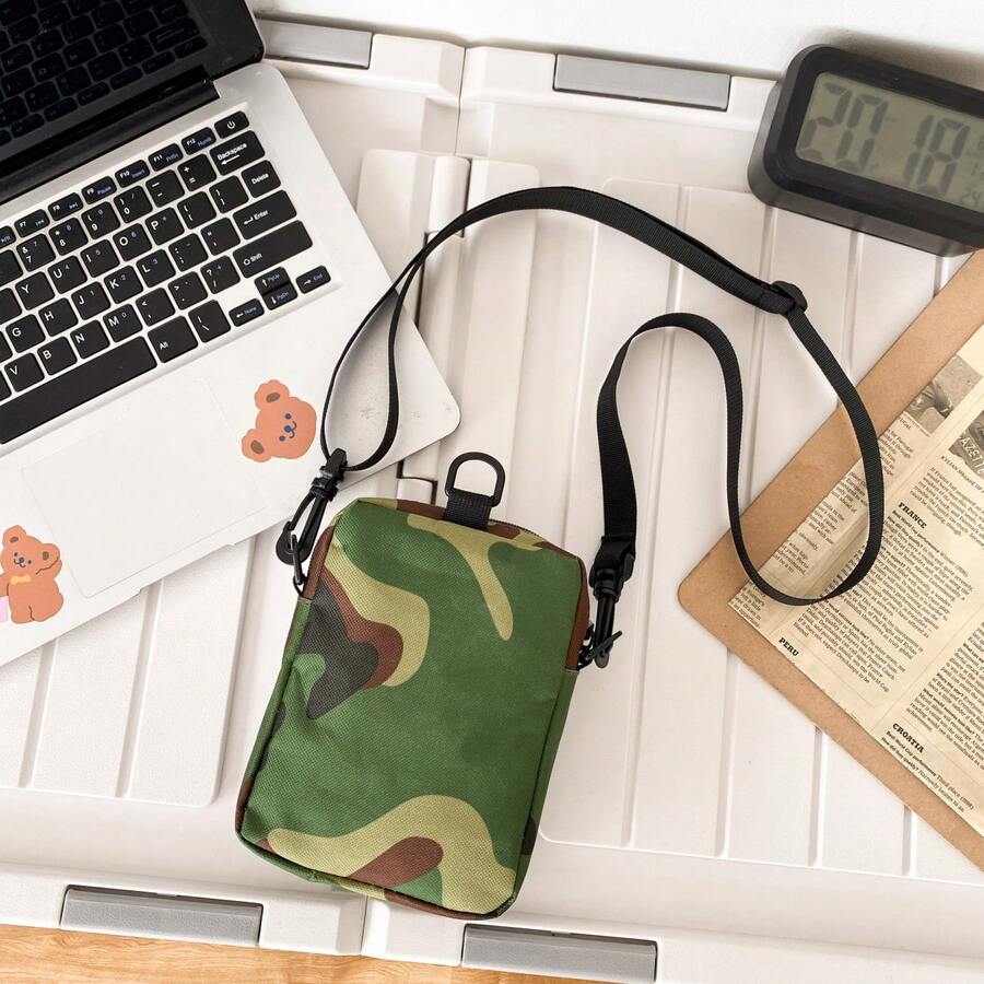 Túi đeo vai hình trụ cổ điển họa tiết hình học retro, túi đeo chéo unisex phong cách đường phố, quà Giáng sinh cho nam, quà du lịch, quà tập gym, quà nghỉ lễ, quà Valentine. Dây đeo có thể điều chỉnh, có thể đeo như túi đeo hông.