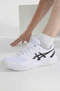Asics 男士网球鞋 GEL-DEDICATE 8，舒适缓震回弹稳定支撑轻便运动鞋，适合训练、健身、通勤、旅行、休闲穿着 1041A408-101 - 白色/黑色 - 查看 1