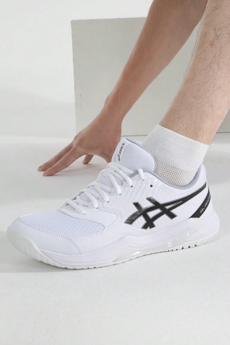 Asics 男士网球鞋 GEL-DEDICATE 8,舒适缓震回弹稳定支撑轻便运动鞋,适合训练、健身、通勤、旅行、休闲穿着 1041A408-101 - 白色/黑色 - 查看 1