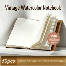 Cotton Watercolor Sketchbook Drawing Paper, Medium Texture Sketching Paper, Painting And Coloring, 20.3CM*15.2CM - Brown - View 12