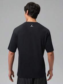 Jordan Men's Digital Print Crew Neck Casual Versatile Daily Travel Sports Short Sleeve T-Shirt - Black - View 2