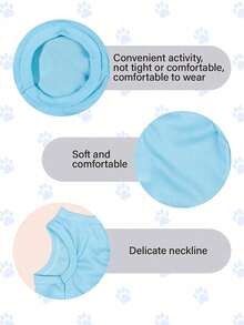 LUCKIE PAW 1pc Big Eye Pattern Pet Vest, Physical Flea Protection, Reduces Shedding, Insulated & Breathable, Suitable For Large And Small Dogs And Cats Indoor - Baby Blue - View 7