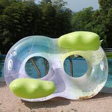 1個充氣式多色泳池浮床，附杯架的大型游泳浮床，成人夏季泳池與海灘派對配件，漂浮躺椅，適合泳池與海灘放鬆的完美夏季禮物 - 160#亮片雙人水墨躺椅 - 查看 6