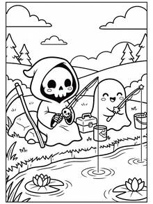 Terrifying Summer: Cute Yet Scary Coloring Book For Adults And Teens, 50 Unique Japanese Horror Designs Including Beach Ghosts, Terrifying Tropical Scenes, And Adorable Summer Horror Vibes - Coloring Book - View 9