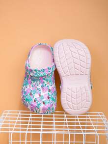 Children's All-Season Printed Sandals, Non-Slip EVA Casual Fashion, Comfortable Soft Thick Sole Beach Shoes, Slippers, Sports Slides - Pink - View 5